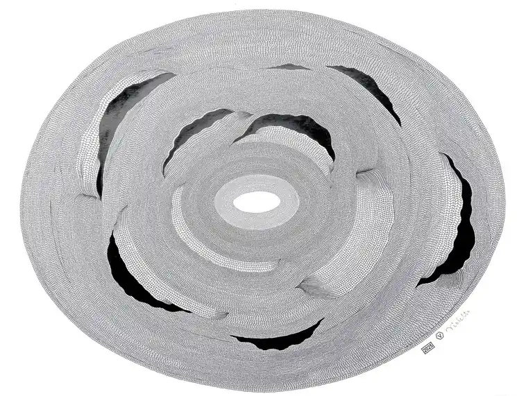 Free Returns ▷ Some black spots by Violetta Arnesen, 2022 | Ballpoint Pen Drawing for Sale