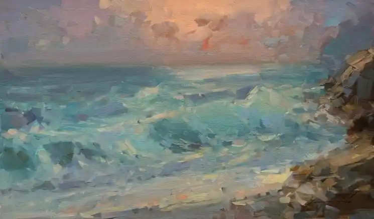 Free Shipping ▷ Sunset by Vahe Yeremyan, 2024 | Oil Painting for Sale