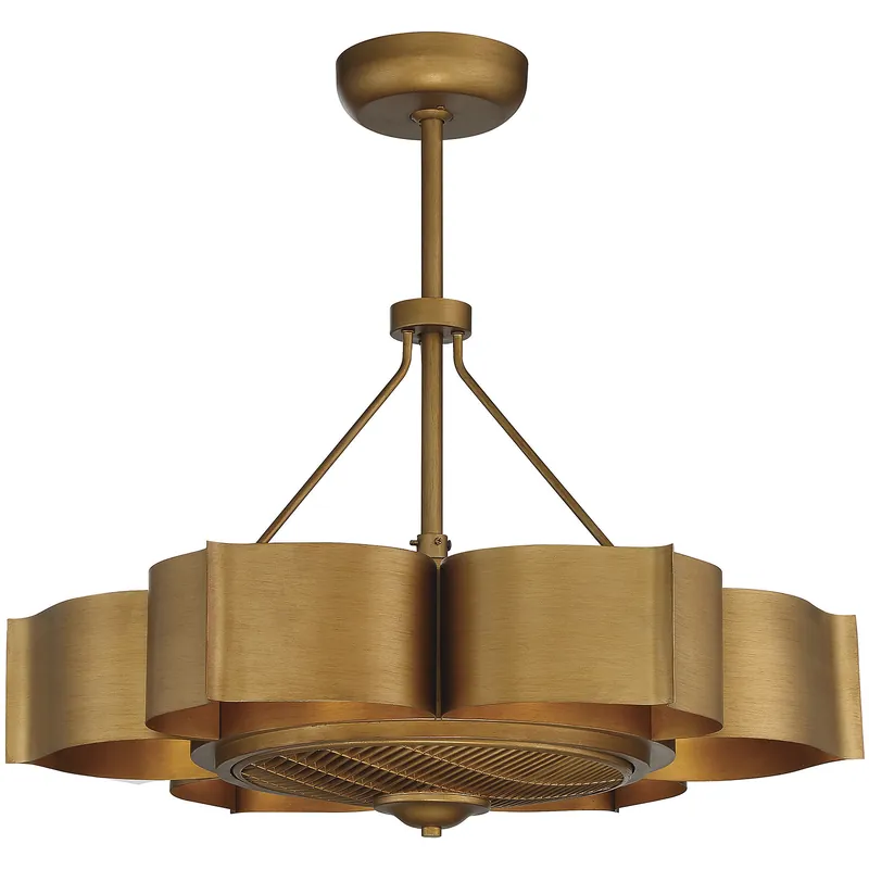Stockholm 12 inch Gold Patina with Gold Blades Fan D'Lier Free Delivery