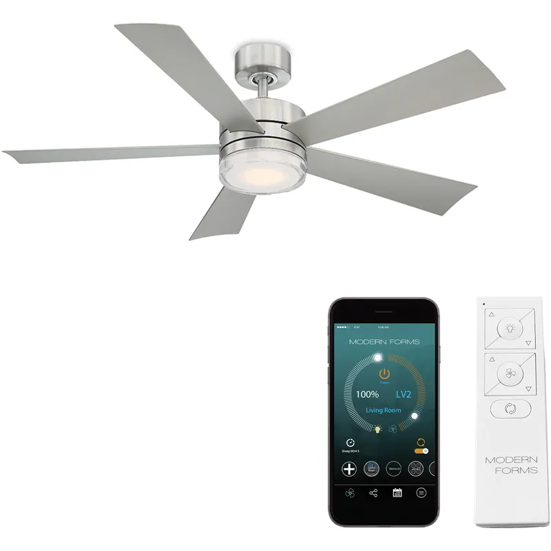 Wynd 52 inch Stainless Steel Downrod Ceiling Fan in 3500K Best Seller