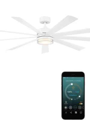Wynd XL 72 inch Matte White Downrod Ceiling Fan in 3500K Top Pick