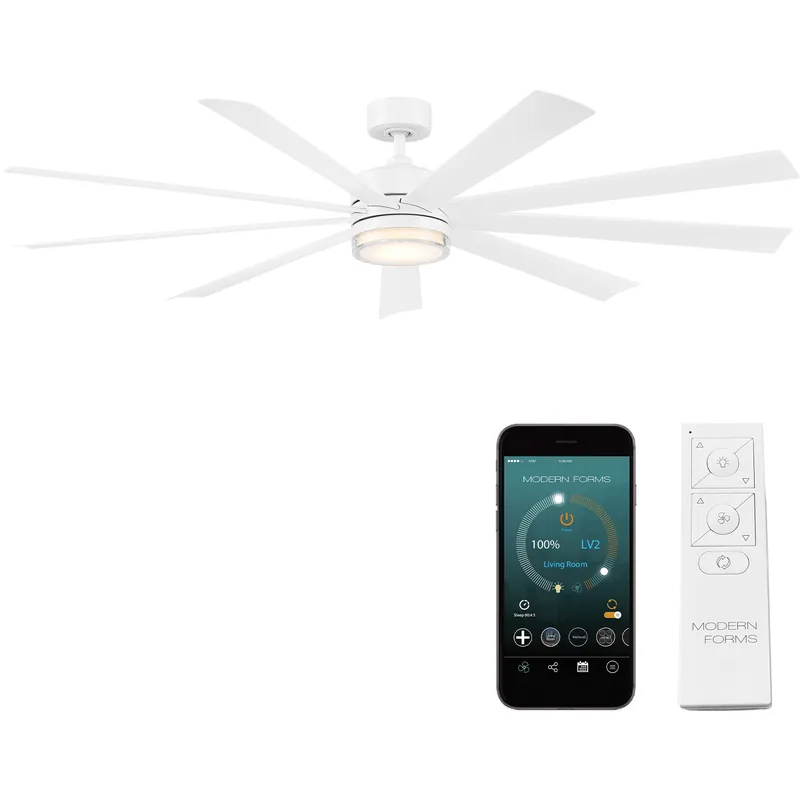 Wynd XL 72 inch Matte White Downrod Ceiling Fan in 3500K Top Pick