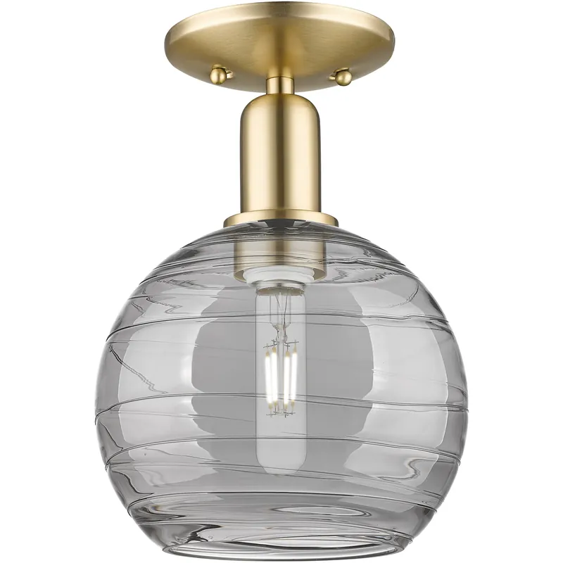 Original Arcadia Athens Deco Swirl 1 Light 8 inch Champagne Bronze Semi-Flush Mount Ceiling Light