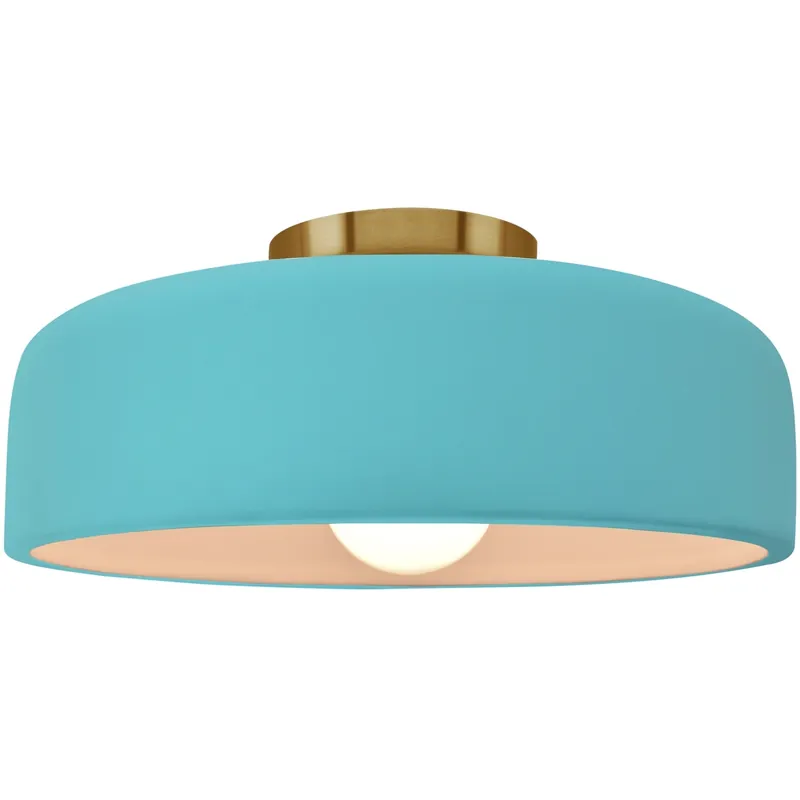 Radiance Collection - Spire 1 Light 10 inch Reflecting Pool Semi-Flush Ceiling Light, Form+Finish+Function Fan Favorite