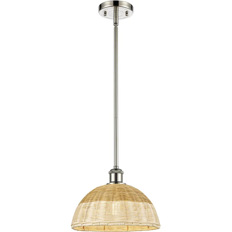 Shop Now Ballston Bristol Natural II 1 Light 11.75 inch Brushed Satin Nickel Mini Pendant Ceiling Light