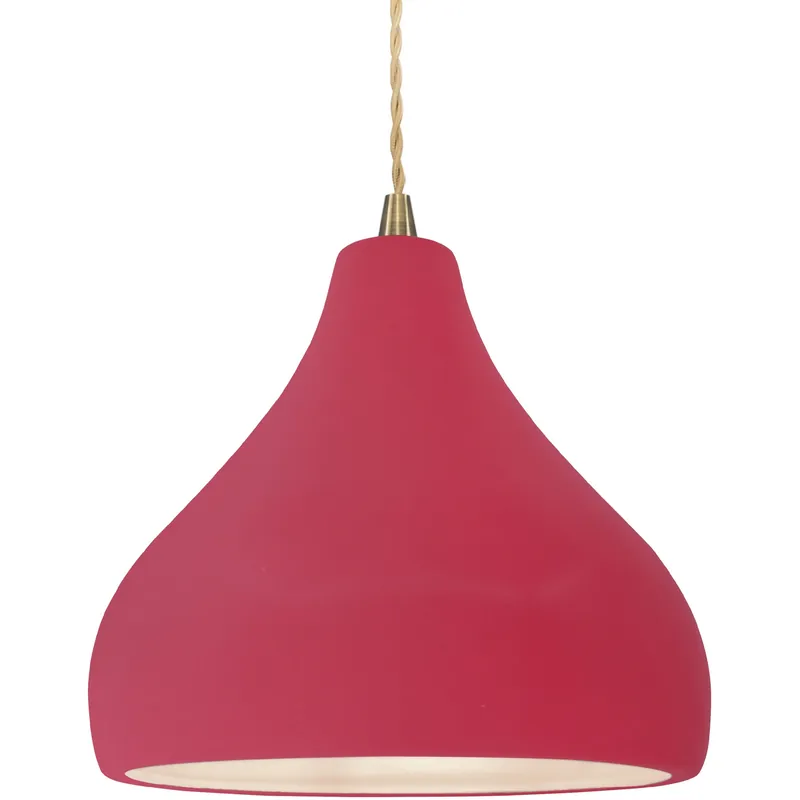 Radiance LED 11.5 inch Antique Brass and Cerise Pendant Ceiling Light Budget