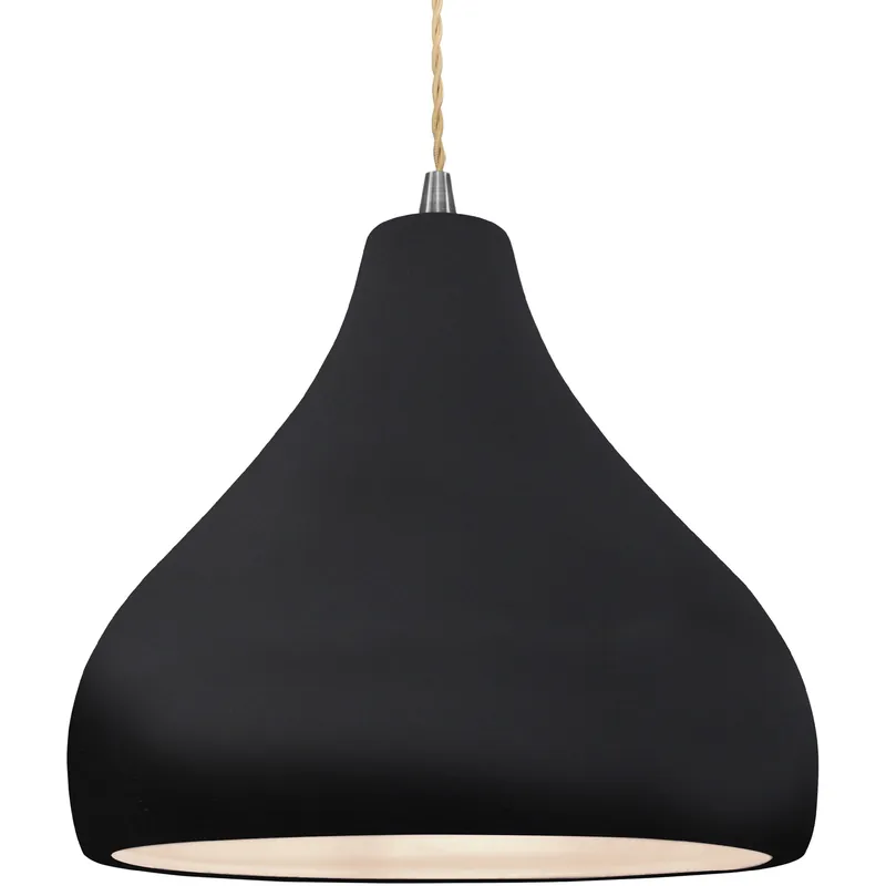 Affordable Radiance LED 13.5 inch Brushed Nickel and Gloss Black/Matte White Pendant Ceiling Light