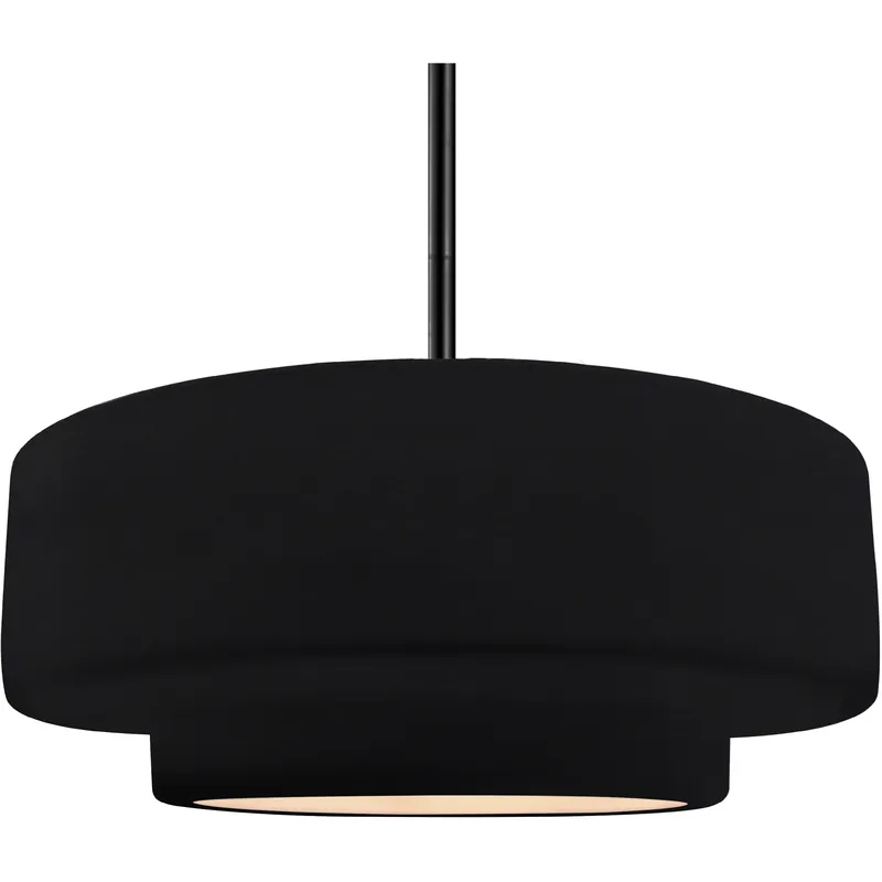 Radiance Collection - Tier Pendant Ceiling Light in Matte Black, Dedicated LED, Rigid Stem, Gloss Black, 16.25W x 6H, Form+Finish+Function One Day Deal