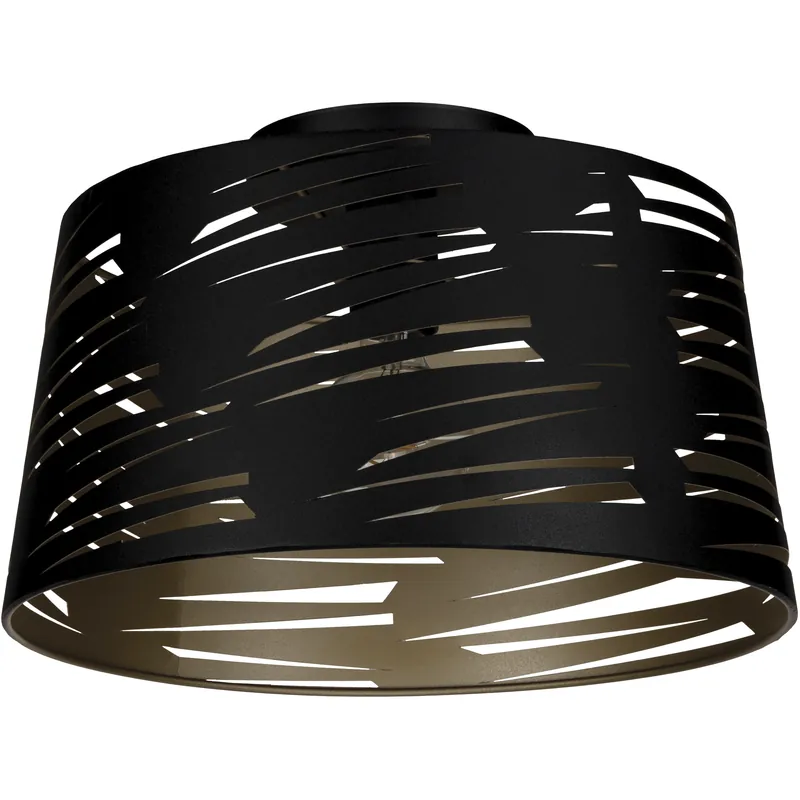 Akers Mill 1 Light 15.04 inch Black and Gold Flush Mount Ceiling Light Get Yours