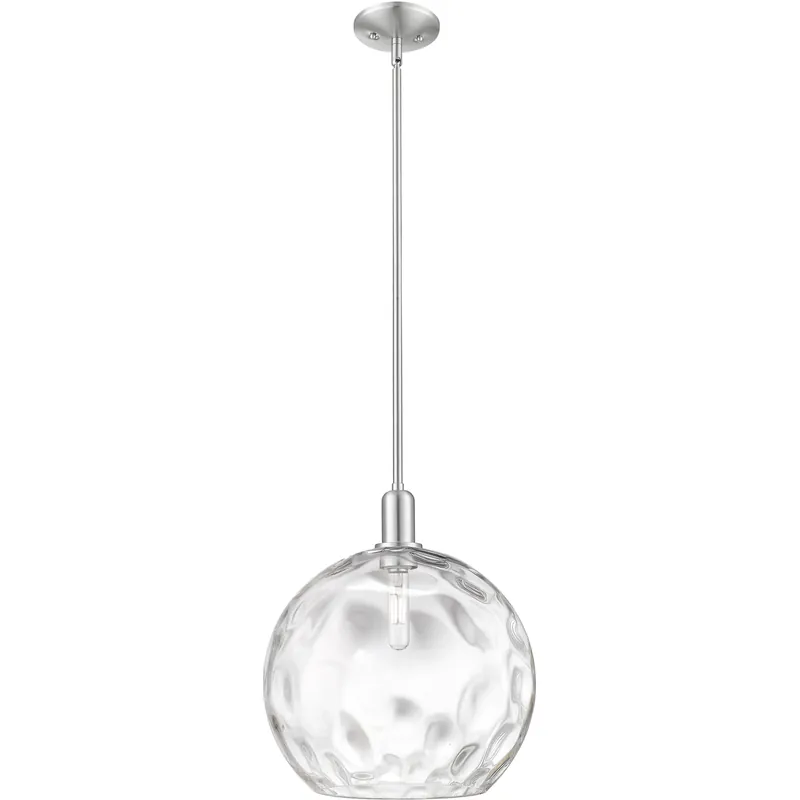 Arcadia Athens Water Glass 1 Light 13 inch Brushed Satin Nickel Mini Pendant Ceiling Light Fresh Stock