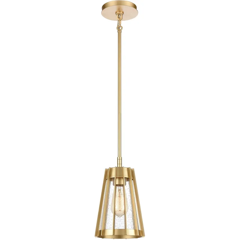 Open Louvers 1 Light 6.75 inch Champagne Gold Mini Pendant Ceiling Light Seasonal Sale