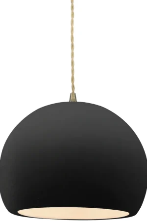 Worldwide Shipping Radiance 1 Light 7 inch Antique Brass and Carbon Matte Black Pendant Ceiling Light