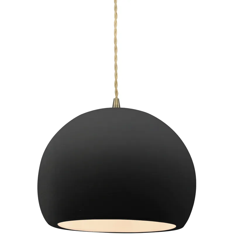 Worldwide Shipping Radiance 1 Light 7 inch Antique Brass and Carbon Matte Black Pendant Ceiling Light