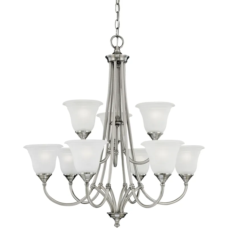 Bulk Order Harmony 9 Light 31 inch Satin Pewter Chandelier Ceiling Light