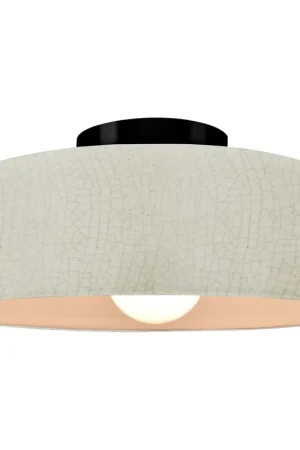 Worldwide Shipping Radiance Collection - Spire 1 Light 10 inch White Crackle Semi-Flush Ceiling Light, Form+Finish+Function