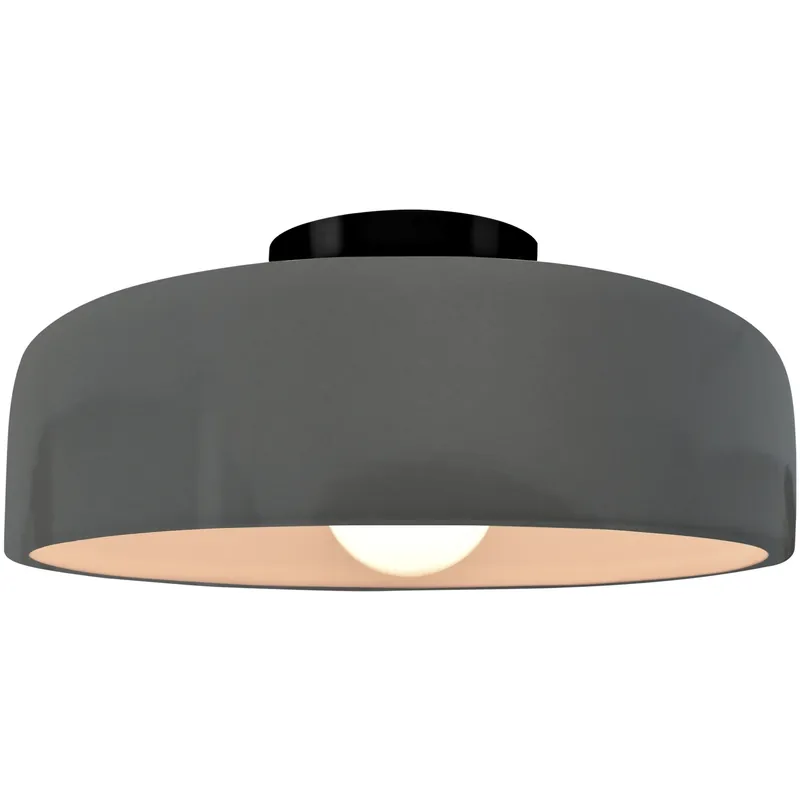 Best Seller Radiance Collection - Spire LED 10 inch Gloss Grey Semi-Flush Ceiling Light, Form+Finish+Function