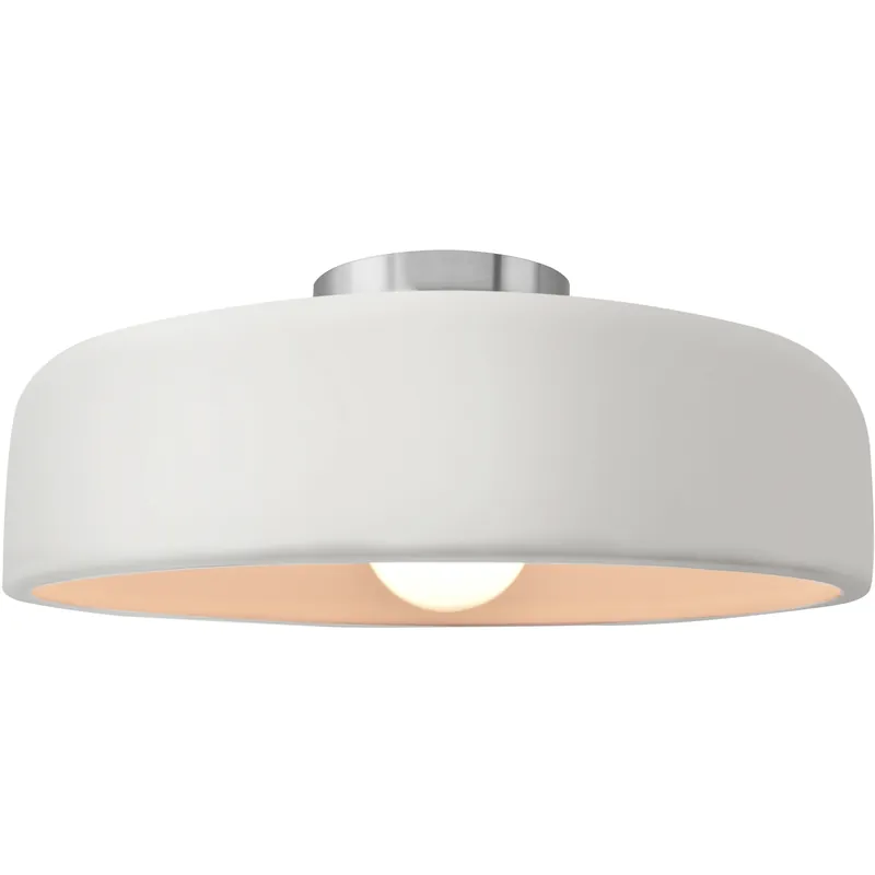 Radiance Collection - Spire 1 Light 13 inch Bisque and Brushed Nickel Semi-Flush Ceiling Light, Form+Finish+Function Reduced Price