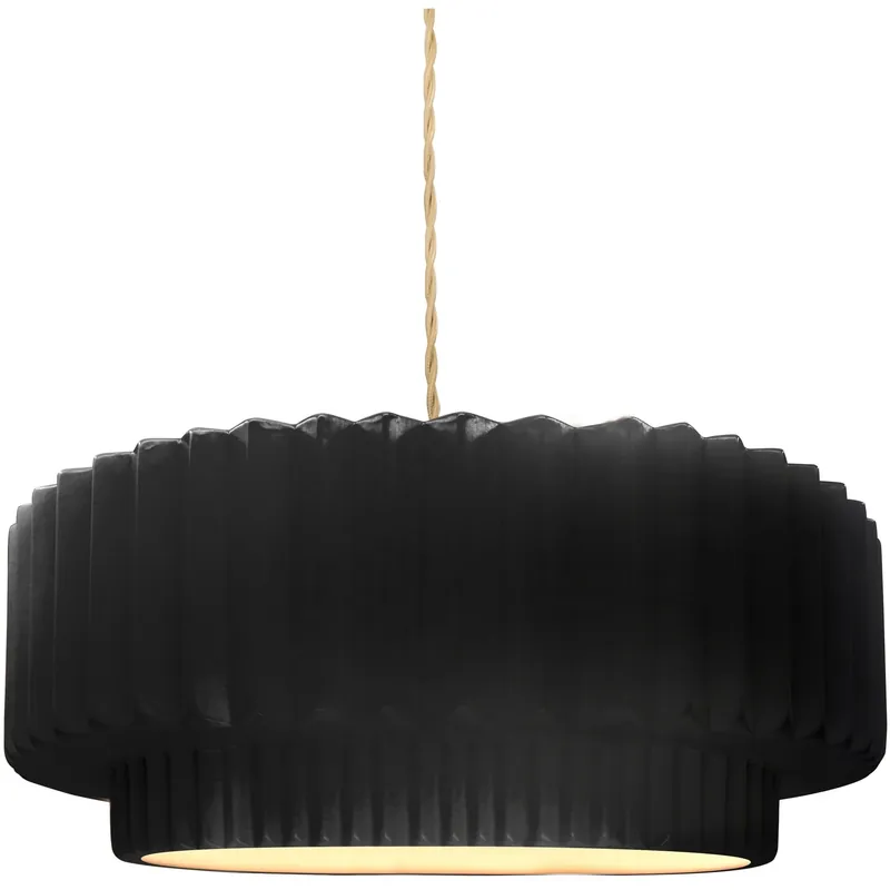 Handmade Radiance Collection - Pleated Tier Pendant Ceiling Light, Form+Finish+Function