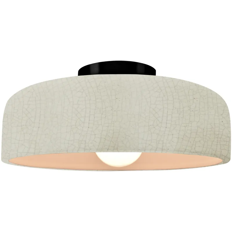 Instant Buy Radiance Collection - Spire 1 Light 10 inch White Crackle Semi-Flush Ceiling Light, Form+Finish+Function