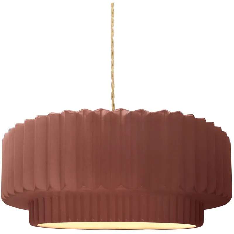 Handmade Radiance Collection - Pleated Tier Pendant Ceiling Light, Form+Finish+Function