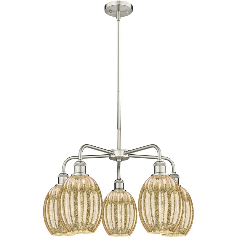 Ballston Preston 5 Light 24.75 inch Satin Nickel Chandelier Ceiling Light in Mercury Weekend Sale