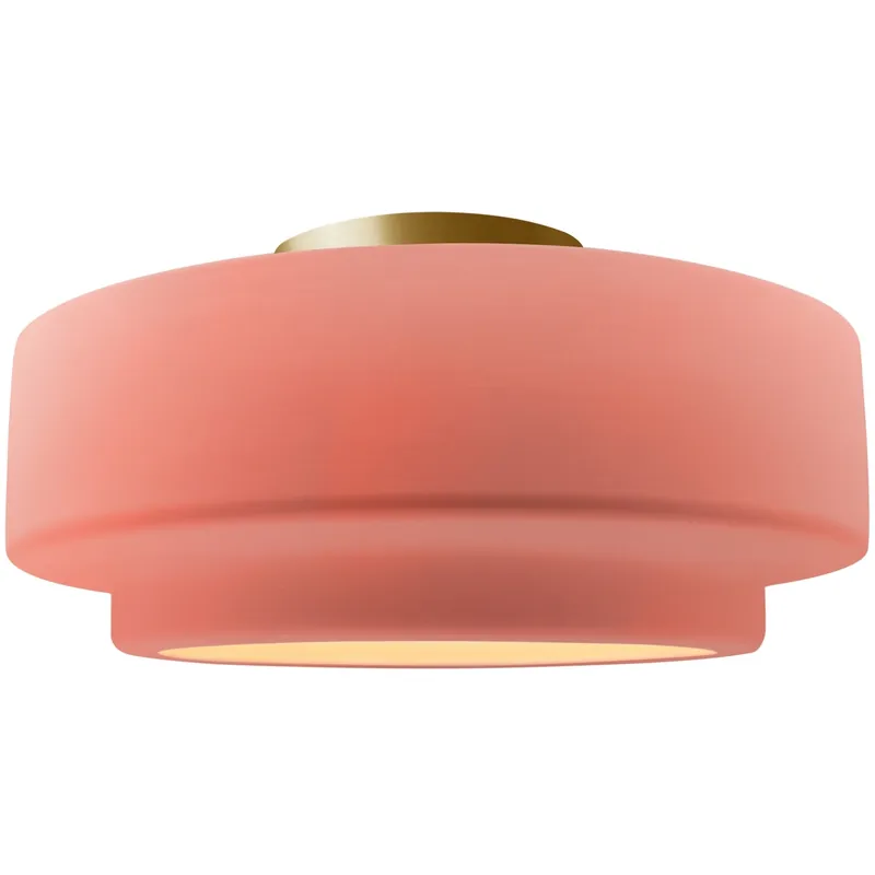 Limited Time Radiance Collection - Tier LED 12 inch Gloss Blush Semi-Flush Ceiling Light, Form+Finish+Function