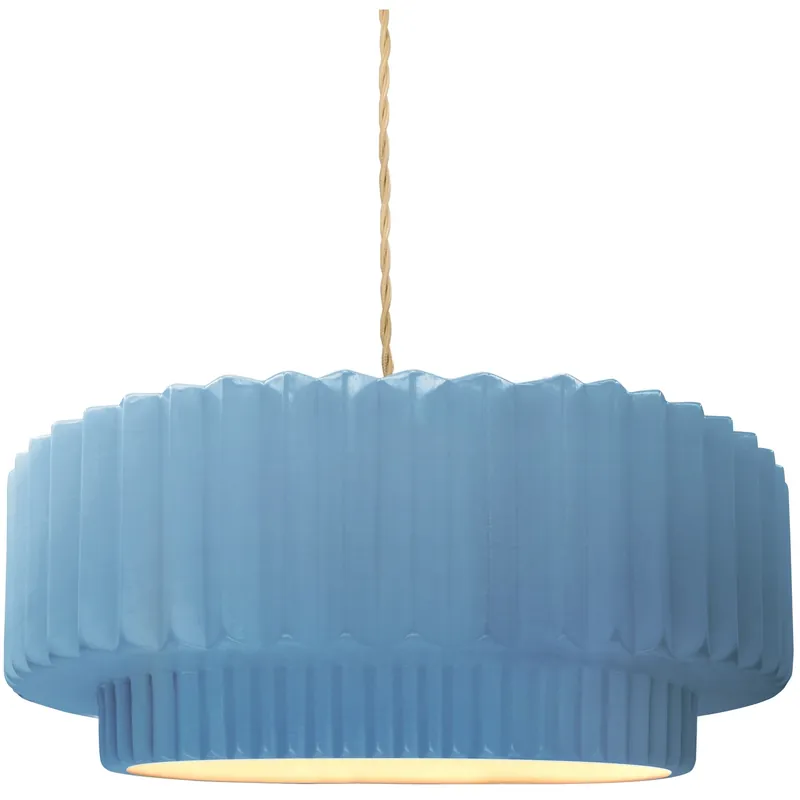 Hassle-Free Returns Radiance Collection - Pleated Tier Pendant Ceiling Light, Form+Finish+Function