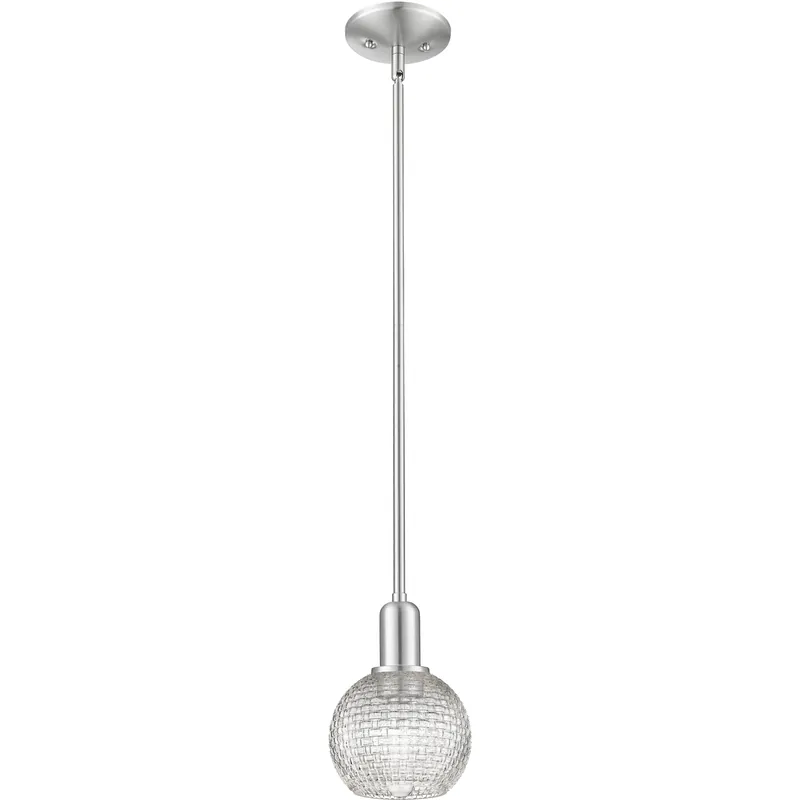 Arcadia Athens 1 Light 5.88 inch Brushed Satin Nickel Mini Pendant Ceiling Light Worldwide Shipping