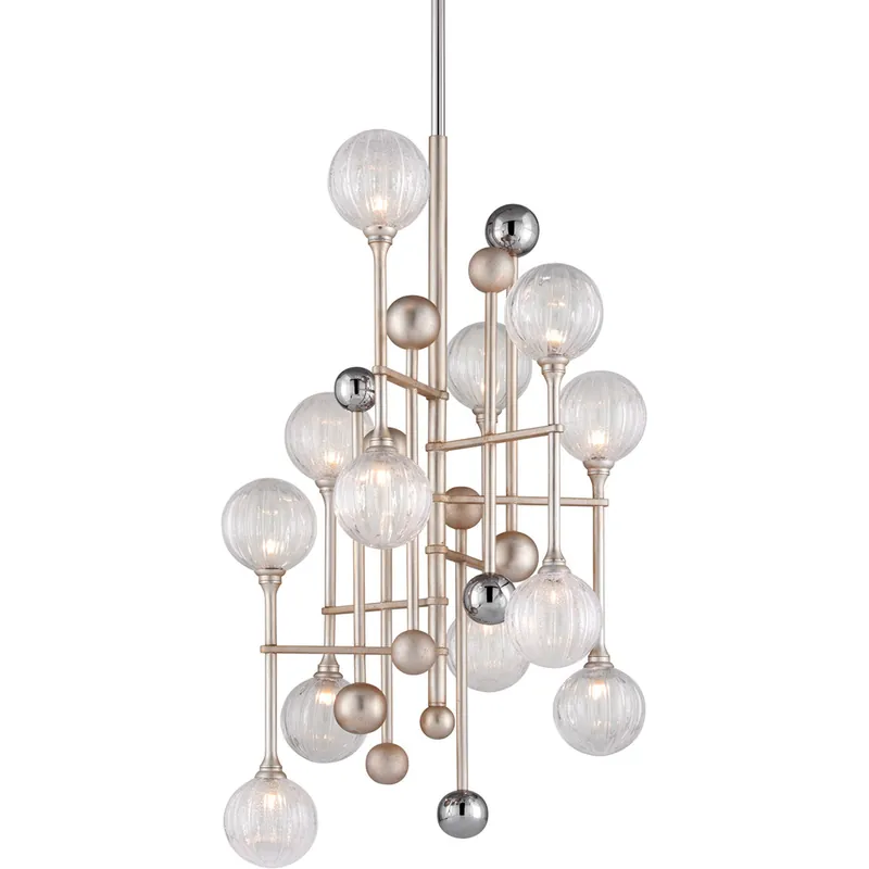 Majorette 12 Light 24.75 inch Silver Leaf/Polished Chrome Chandelier Ceiling Light Low Price