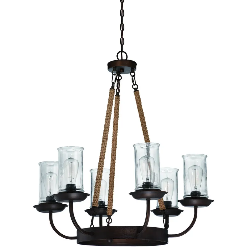 Low Price Thornton 6 Light 30.88 inch Aged Bronze Brushed Chandelier Ceiling Light