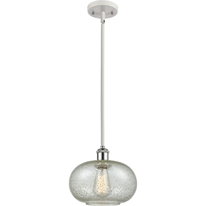 Mega Sale Ballston Gorham 1 Light 9.5 inch White and Polished Chrome Pendant Ceiling Light in Mica Glass, Ballston