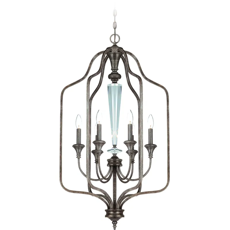 Affordable Boulevard 6 Light 21 inch Mocha Bronze Silver Wash Foyer Light Ceiling Light