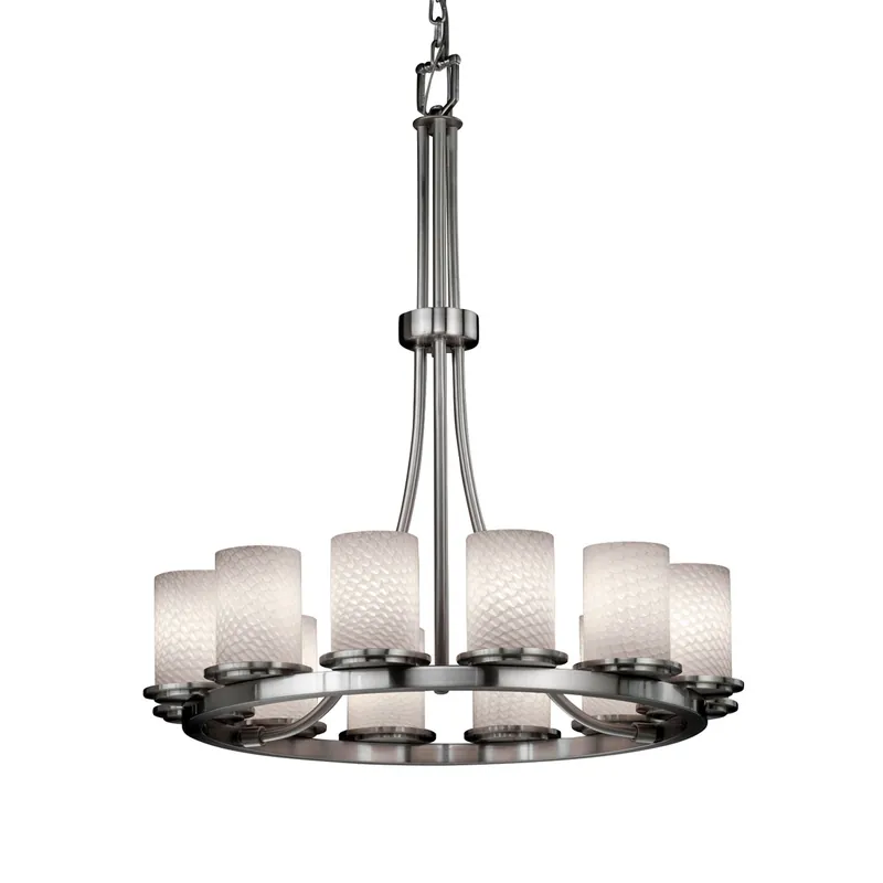 Limited Offer Fusion 12 Light 28 inch Dark Bronze Chandelier Ceiling Light in 8400 Lm LED, Weave Fusion