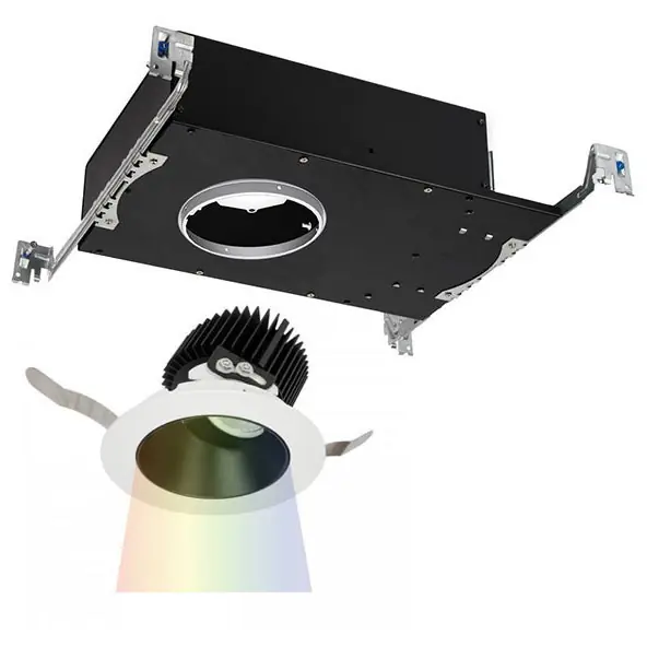 Trending WAC Lighting Aether LED B/Wt Recessed Lighting in 2700K, 85, Flood, Black White R3ARAT-F827-BKWT - Open Box