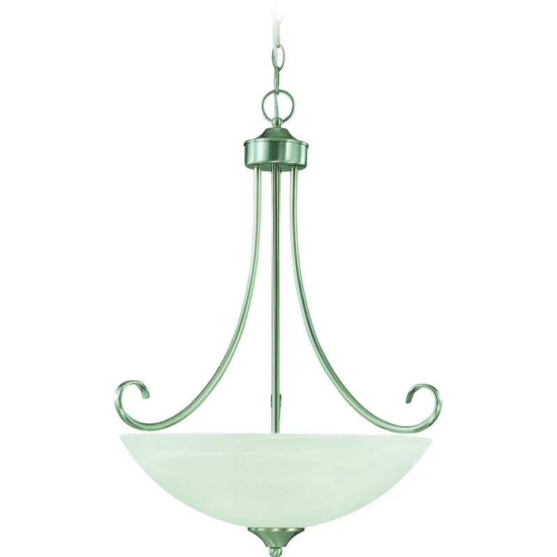 Raleigh 3 Light 20.25 inch Satin Nickel Pendant Ceiling Light in Faux Alabaster Glass New Release