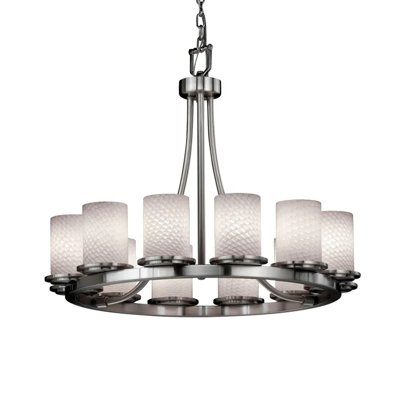 Brand New Fusion 12 Light 28 inch Dark Bronze Chandelier Ceiling Light in Incandescent, Frosted Crackle Fusion