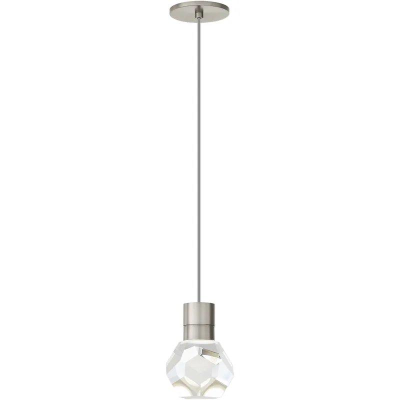Express Delivery Sean Lavin Kira LED Satin Nickel Pendant Ceiling Light in Gray Cord, LED 90 CRI 2200K-3000K, Integrated LED