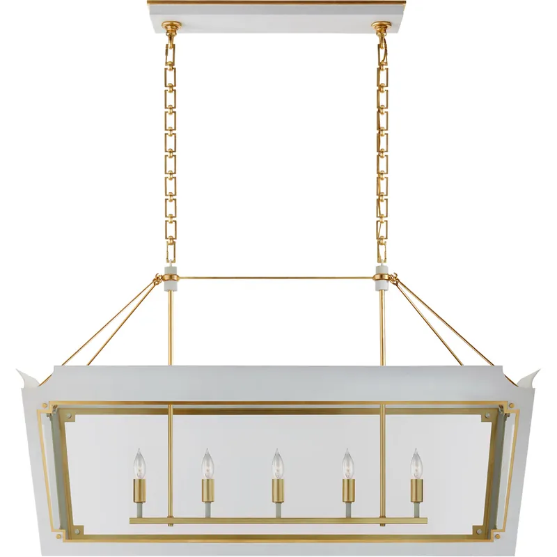 High Quality Julie Neill Caddo 5 Light 18.5 inch Soft White and Gild Lantern Pendant Ceiling Light, Medium