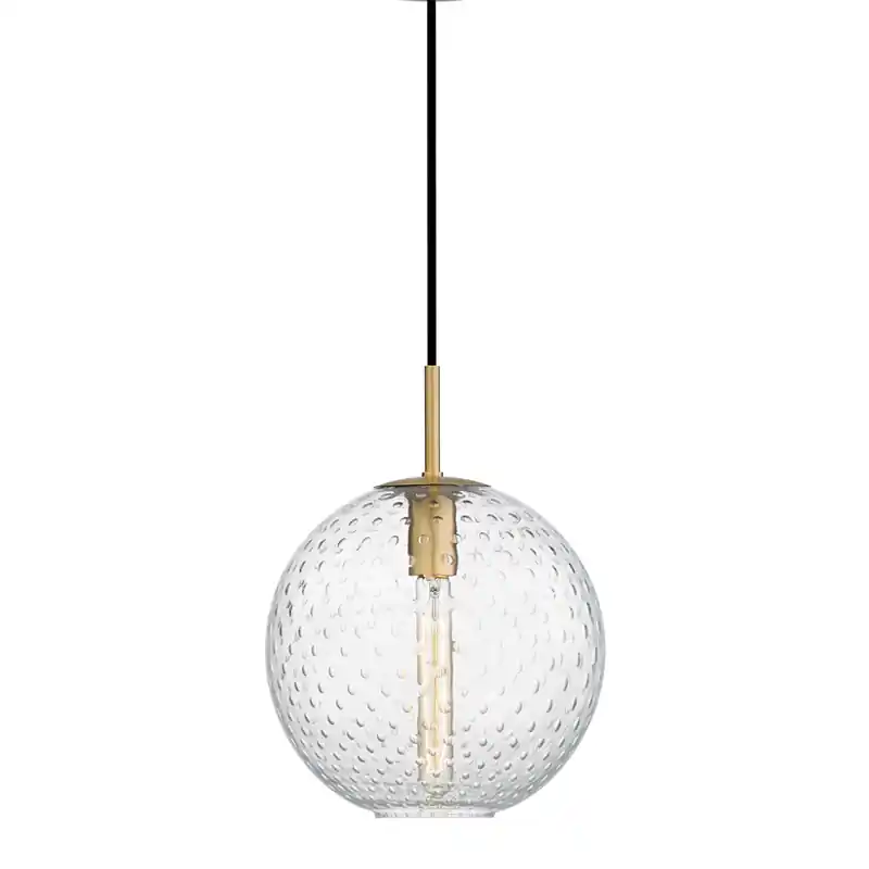 Rousseau 1 Light 11.25 inch Aged Brass Pendant Ceiling Light in Clear Glass Fan Favorite