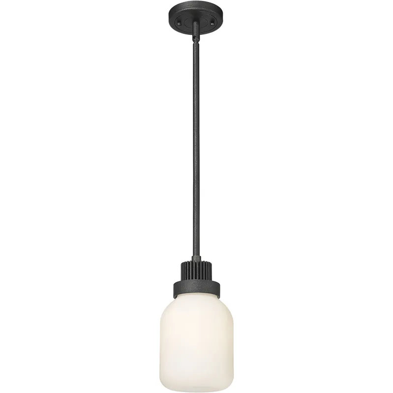 Don’t Miss Out Somers 1 Light 5.5 inch Weathered Zinc Pendant Ceiling Light in Matte White Glass