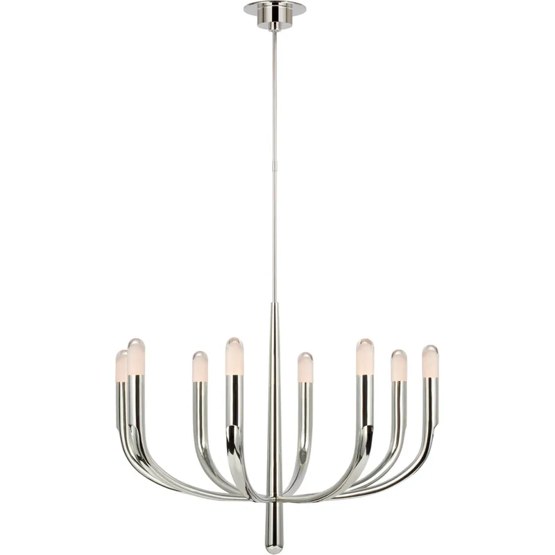 Kelly Wearstler Verso LED 40 inch Polished Nickel Chandelier Ceiling Light in Clear Glass, Large Direct From Manufacturer