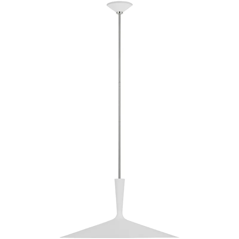 AERIN Rosetta LED 26 inch Matte White and Polished Nickel Pendant Ceiling Light, XL Price Cut