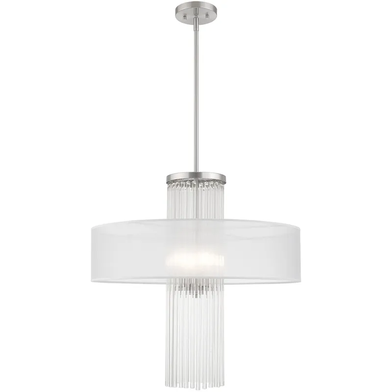 Alexis 4 Light 24 inch Brushed Nickel Pendant Chandelier Ceiling Light Bargain