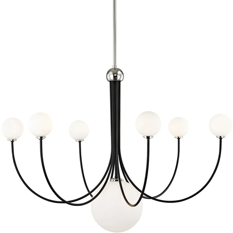 Top Rated Coco LED 40 inch Polished Nickel and Black Chandelier Ceiling Light