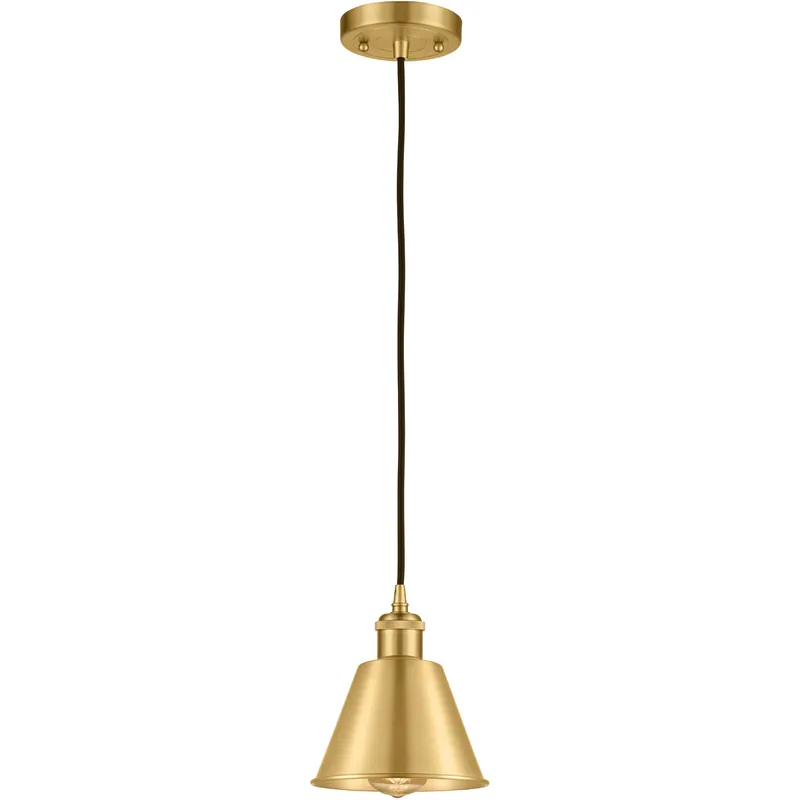 Ballston Smithfield LED 7 inch Satin Gold Mini Pendant Ceiling Light, Ballston Warranty Included