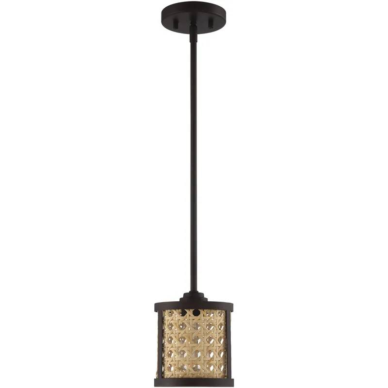 Crafted Malaya 1 Light 6 inch Aged Bronze Brushed Mini Pendant Ceiling Light