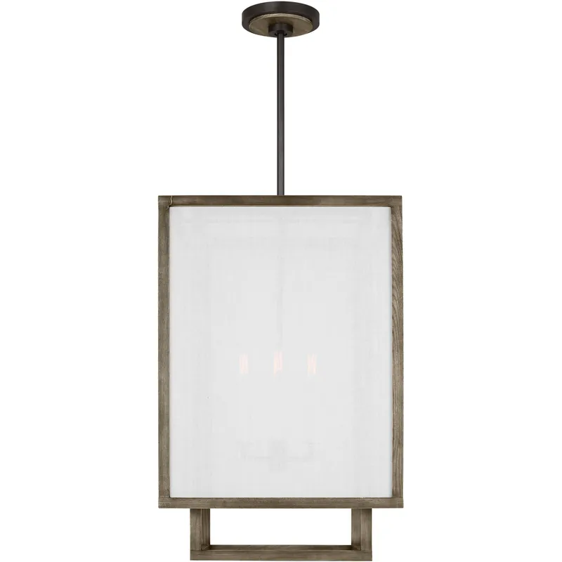 Thom Filicia Brockway 4 Light 16.25 inch Weathered Oak Wood Lantern Pendant Ceiling Light Clearance