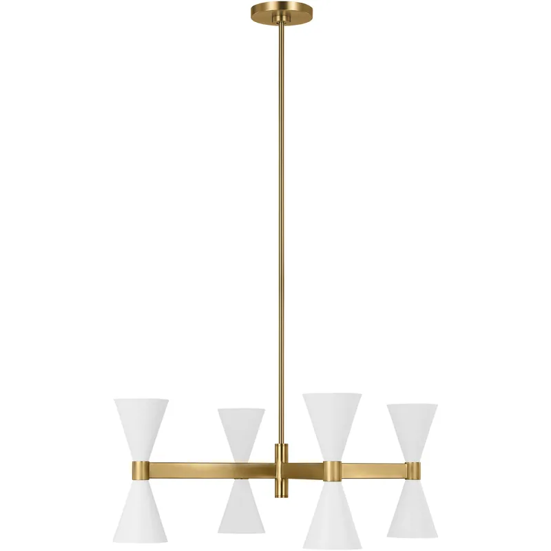 Popular AERIN Albertine 8 Light 48 inch Matte White Chandelier Ceiling Light