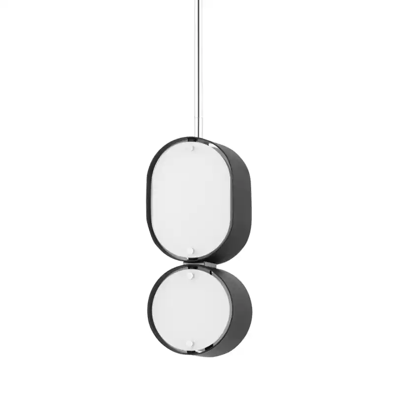 Order Now Opal 2 Light 5 inch Soft Black With Stainless Steel Pendant Ceiling Light in Soft Black/Stainless Steel