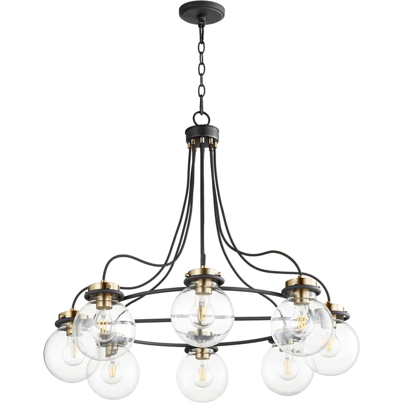 Markdown Centauri 8 Light 32 inch Noir with Aged Brass Chandelier Ceiling Light